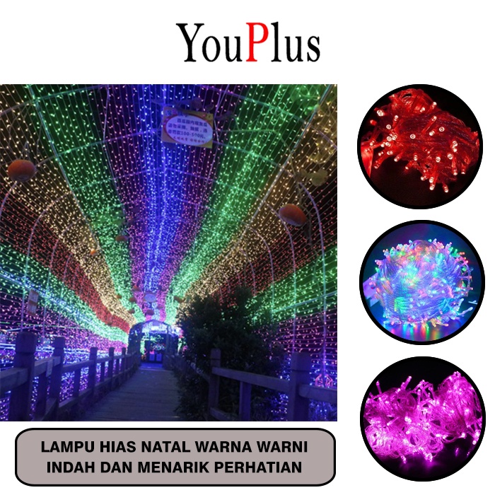 Jual YOUPLUS LAMPU NATAL LED 100MATA 220V INDOOR DAN OUTDOOR LAMPU