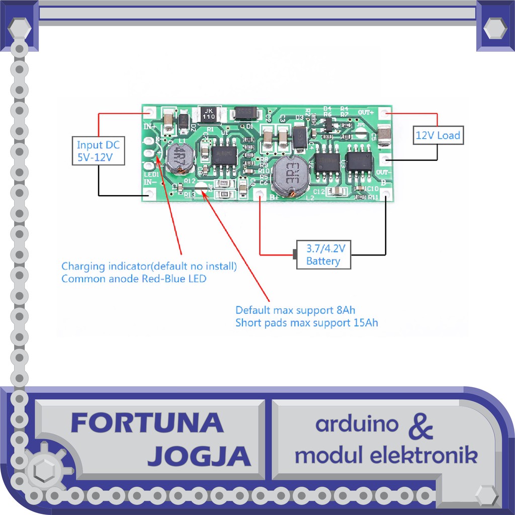 Jual Modul Kit Mini Ups Backup Power Input Dc V Output Dc V Atau