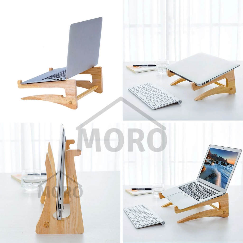 Jual TATAKAN LAPTOP KAYU WOODEN PORTABLE LAPTOP STAND Shopee Indonesia