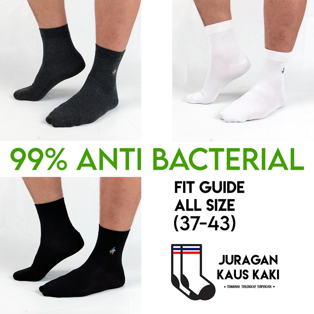 Jual Kaos Kaki Anti Bakteri Anti Bacterial Socks Katun Tidak Bau Polos