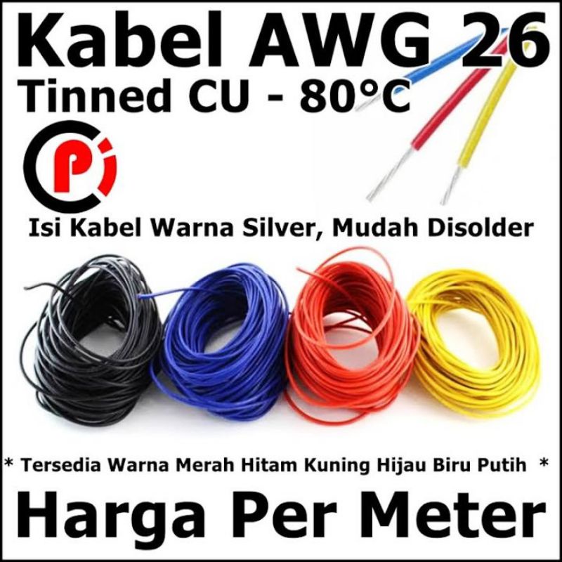 Jual KABEL AWG 26 SERABUT PUTIH ORI JAPAN Shopee Indonesia