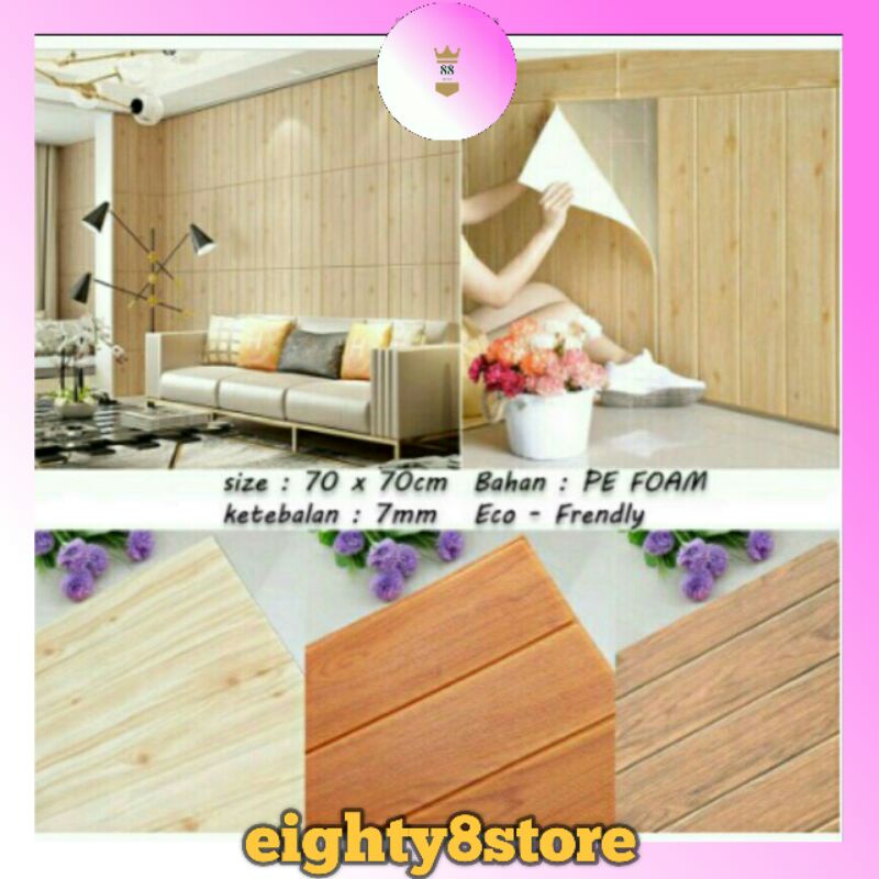 Jual Wallpaper Dinding Wallpaper Sticker Wallpaper Foam D Kayu X