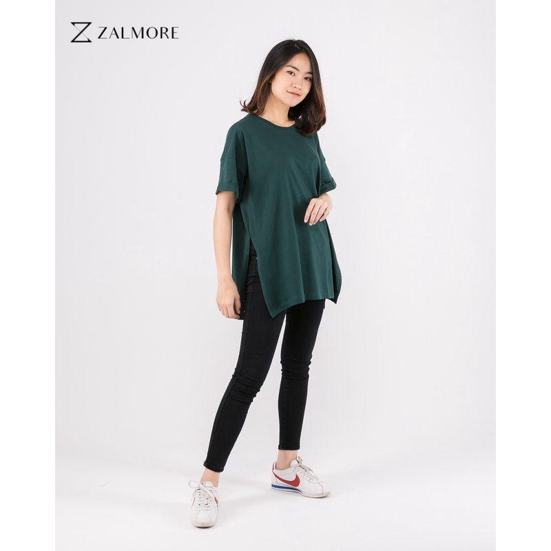 Jual Zalmore Oversize T Shirt With Slit Premium Cotton Kaos Oversize