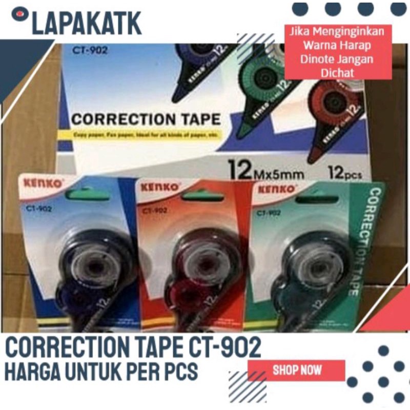 Jual Tip Ex Kertas Correction Tape Kenko Ct Shopee Indonesia