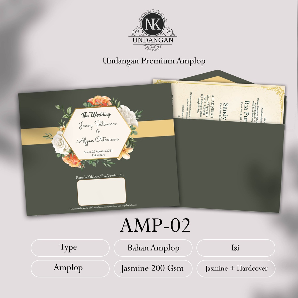 Jual Undangan Pernikahan Amplop Softcover Dan Hardcover Bahan Jasmin