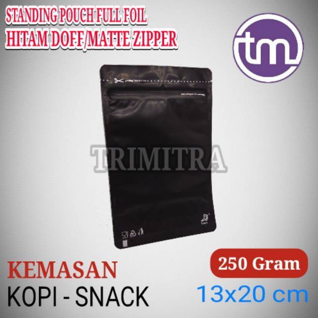 Jual Standing Pouch Z Super Hitam Z Doff Matte Plastik Klip