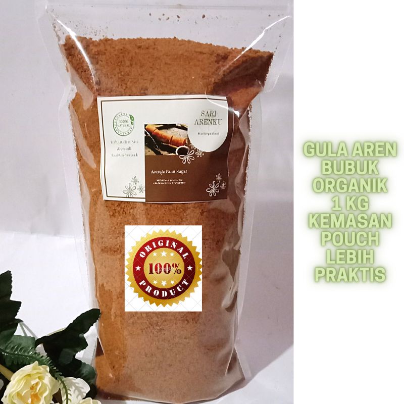 Jual Gula Aren Semut Bubuk Organic Asli Tanpa Campuran Kemasan Pouch