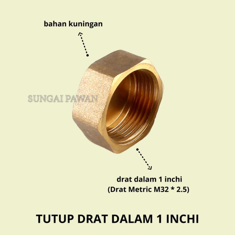 Jual Tutup Drat Dalam In Inc Dim Inchi Bahan Kuningan End Plug