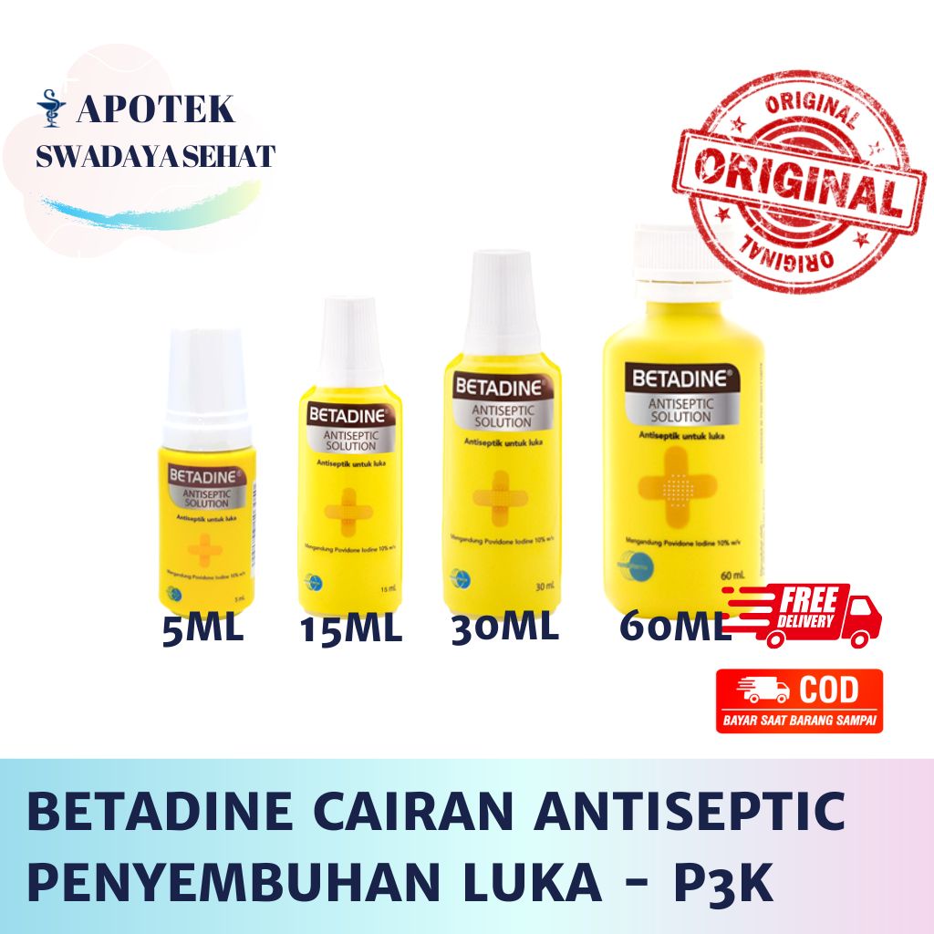 Jual BETADINE ANTISEPTIC 60ML Ukuran 30 Ml 15ml 5ML Solution Cairan