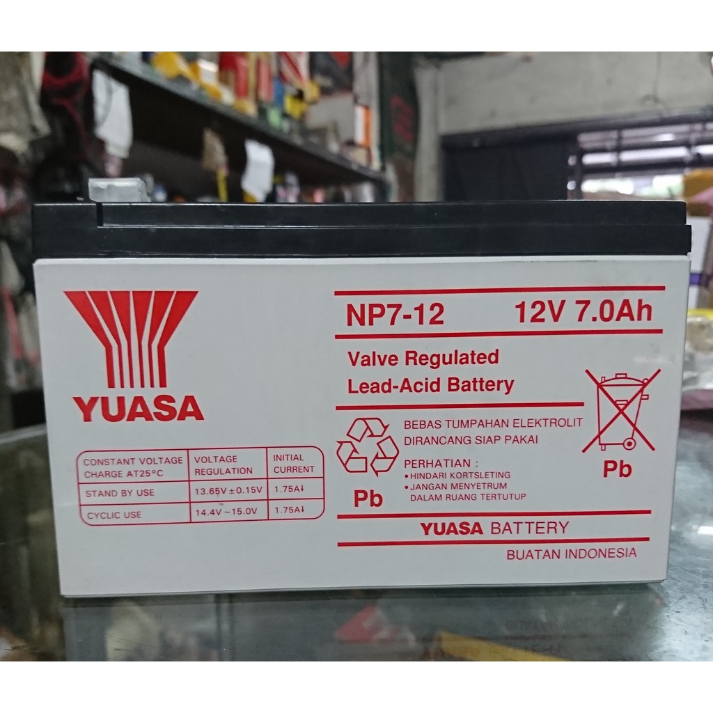 Jual YUASA NP7 12 12V 7Ah Aki Kering Baterai Storage UPS CPU Mainan