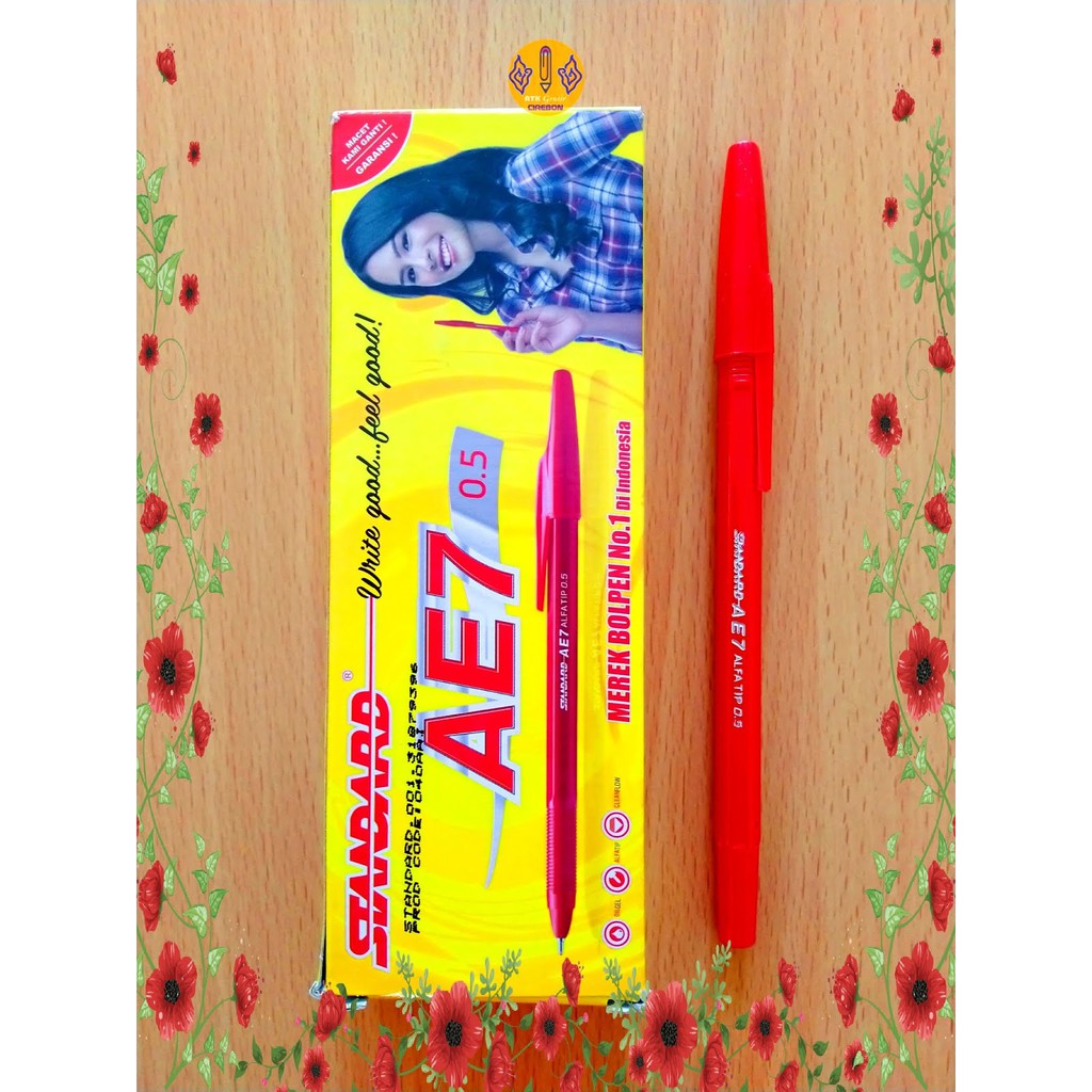 Jual Pulpen Pena Ball Pen Standard AE 7 Opaque Merah 0 5 Mm Shopee