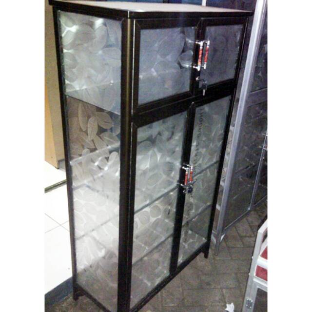 Jual Rak Piring Aluminium Pintu Frame Coklat Kaca Es Shopee