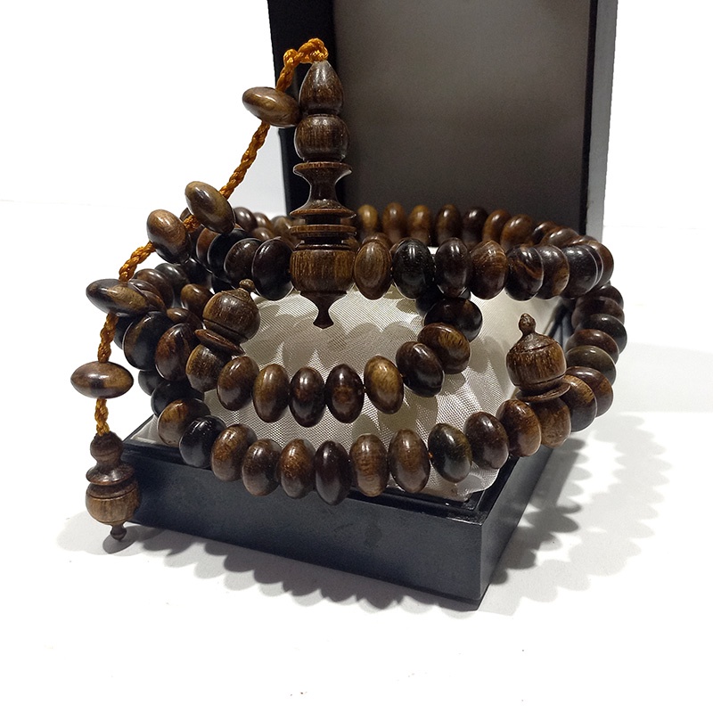 Jual Tasbih Kayu Gaharu Buaya Kalimantan Wangi Alami Coklat Asli