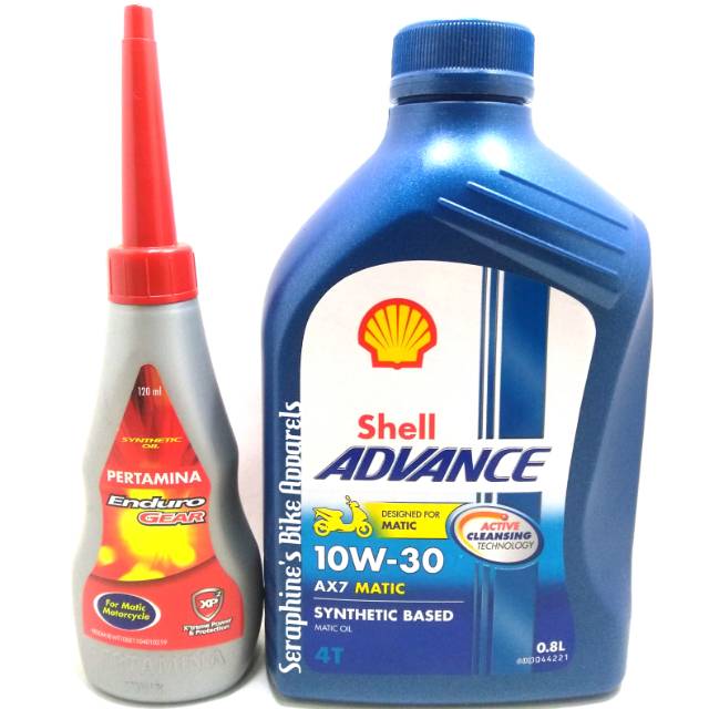 Jual PAKET OLI SHELL ADVANCE MATIC AX7 10W30 OLI PERTAMINA ENDURO