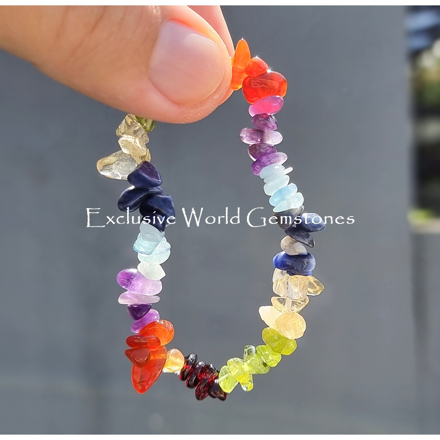 Jual Bc Natural Chakra Bracelet Chips Gelang Batu Alam