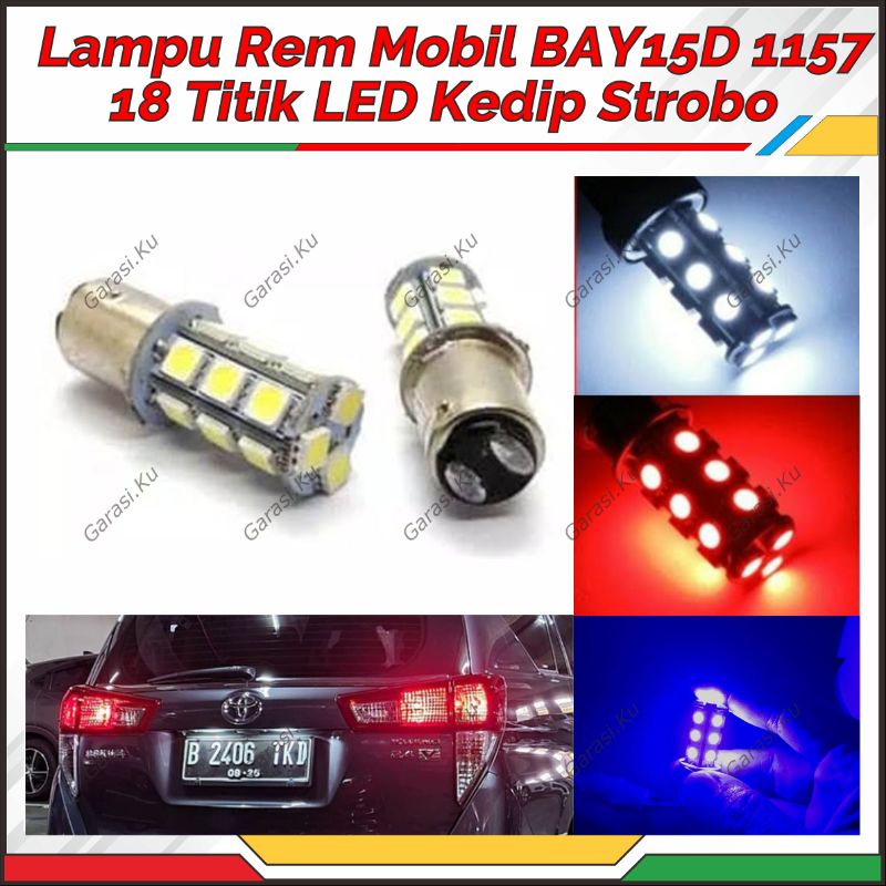 Jual Lampu Rem Mobil Led Kedip Strob Power Bright Mata Bayonet Kaki