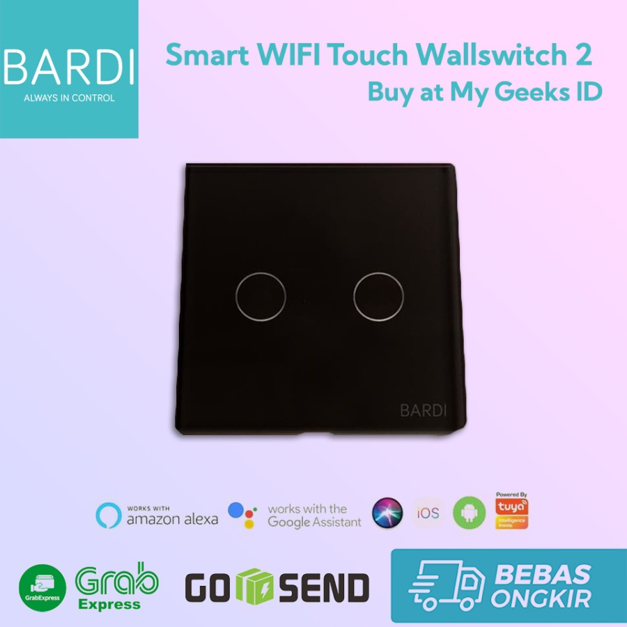 Jual Bardi Smart WiFi Touch Wallswitch Saklar Sentuh Otomatis EU 2