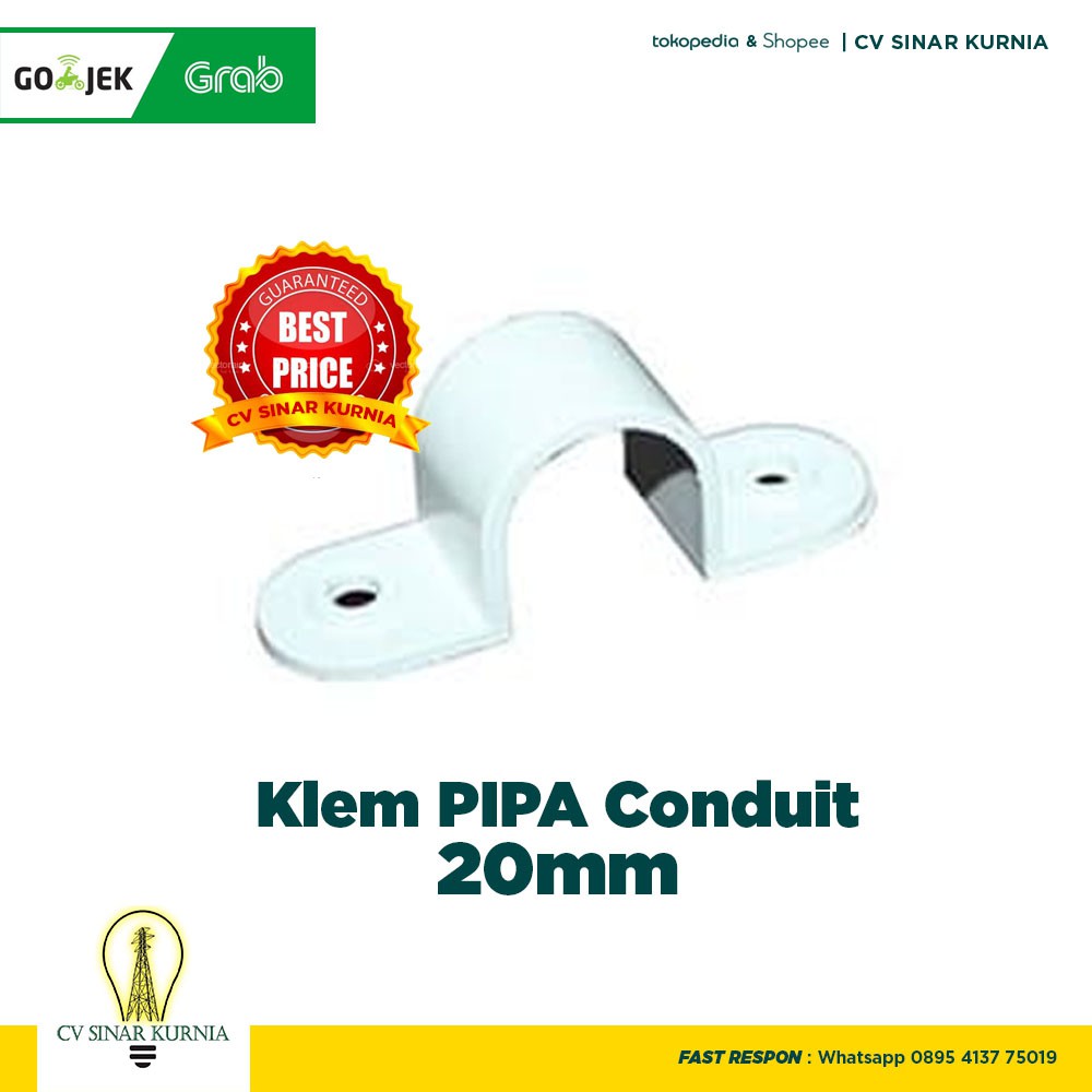 Jual Klem PIPA Conduit 20mm Klem Pipa Listrik Shopee Indonesia