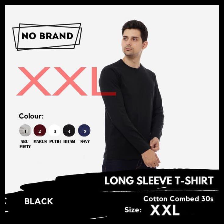 Jual Xxl Kaos Lengan Panjang Pria Ukuran Jumbo Kaos Polos Katun Combed