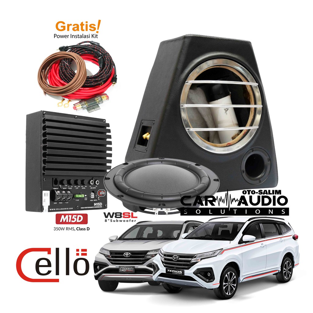 Jual Paket Audio Cello Subwoofer Grand New Rush Terios Now Bonus