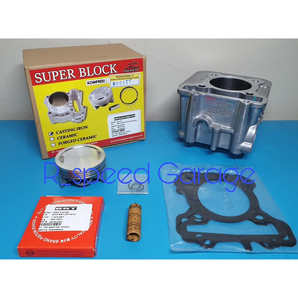 Jual BLOK CAST IRON FORGED PISTON BRT MIO M3 MIO Z FINO 125 SOUL GT