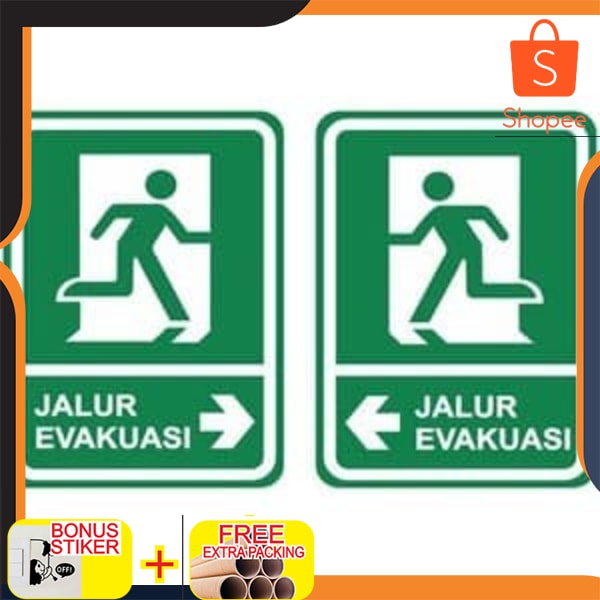 Jual Promo Custom Sign Rambu K Akrilik Jalur Evakuasi Ukuran X