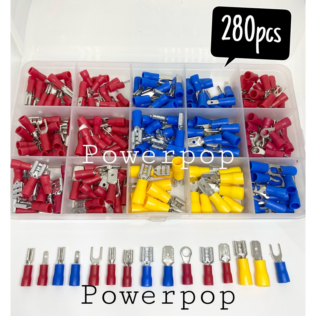 Jual Konektor Kabel Skun Terminal Insulated Paket Isi 280pcs Free Box