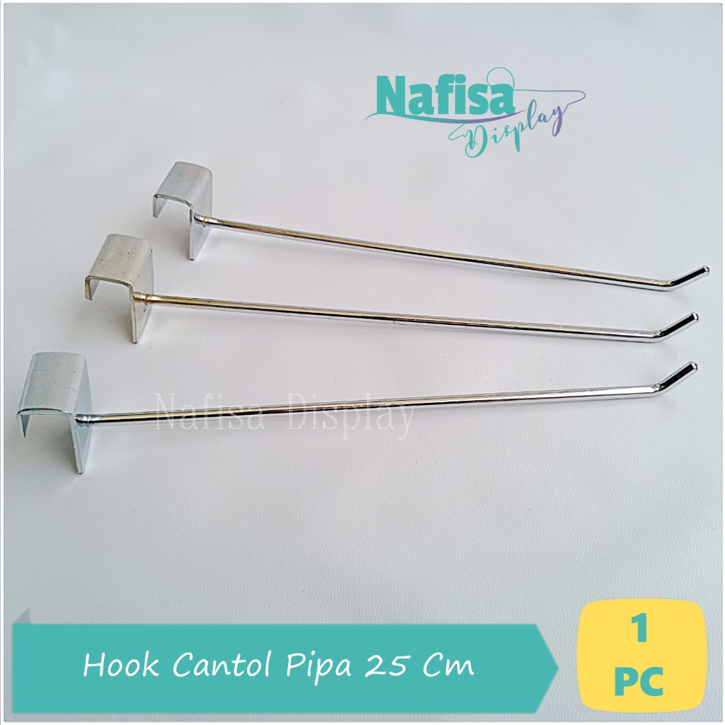 Jual Single Hook 25 Cm Pipa Kotak Stik Cantolan Besi Display Gantungan