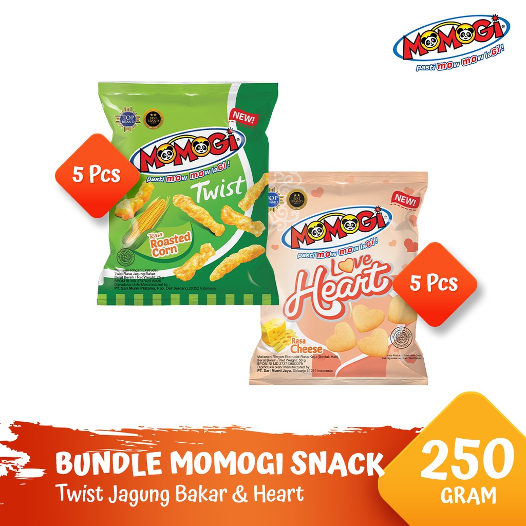 Jual Momogi Bundle Snack 20gr Twist Jagung Bakar Heart Shopee