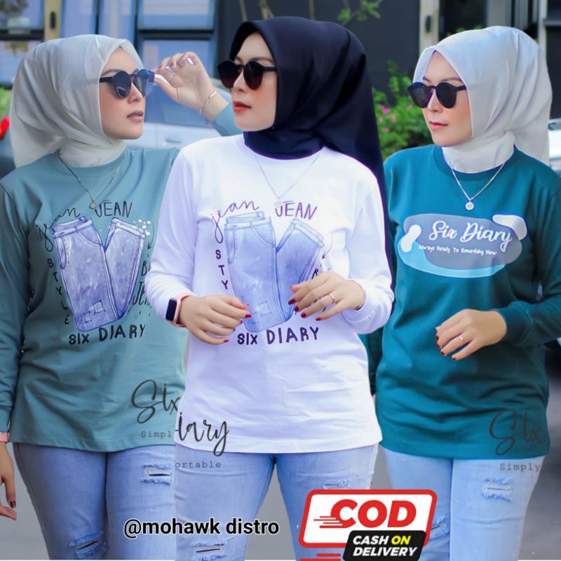 Jual ATASAN WANITA KEKINIAN KAOS TANGAN PANJANG WANITA ORIGINAL SIX