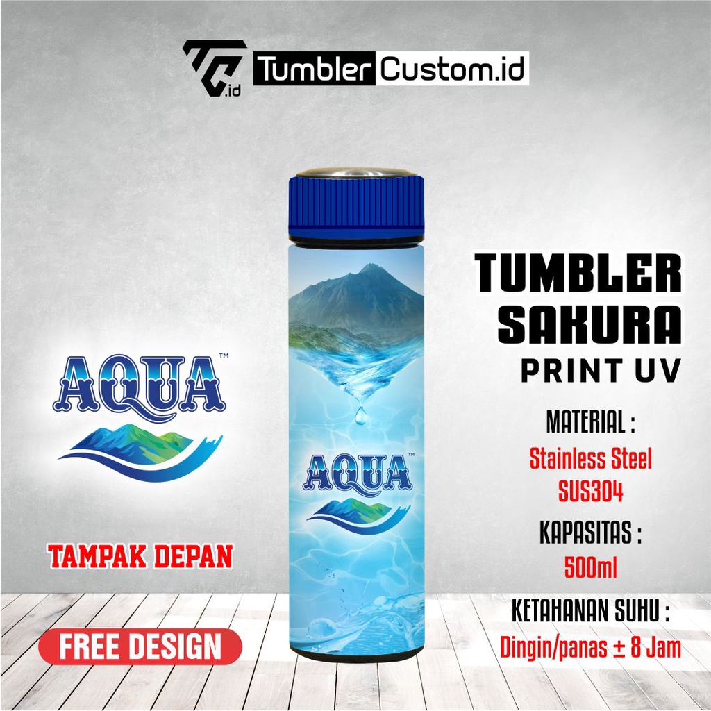 Jual TUMBLER AQUA TUMBLER SAKURA LIFE TERMOS BOTOL MINUM Shopee Indonesia