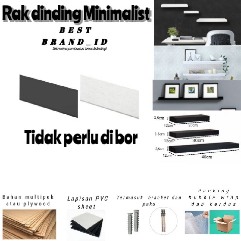 Jual RAK AMBALAN DINDING MINIMALIS Slim Rak Melayang Minimalist