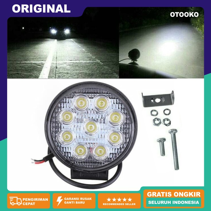 Jual Lampu Tembak Lampu Sorot WORKLIGHT LED BULAT 27W Lampu Tembak 9