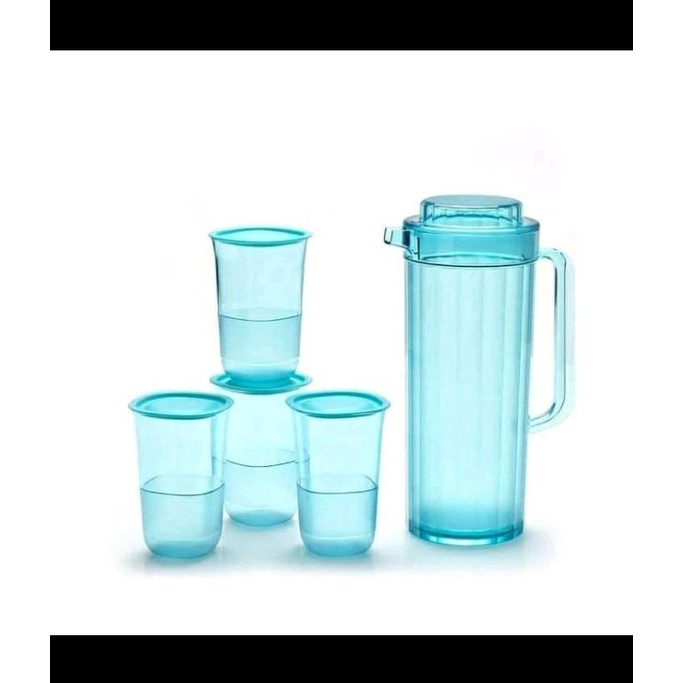 Jual Tupperware Watercolor Pitcher Tosca Teko Kristal Set Gelas Pcs