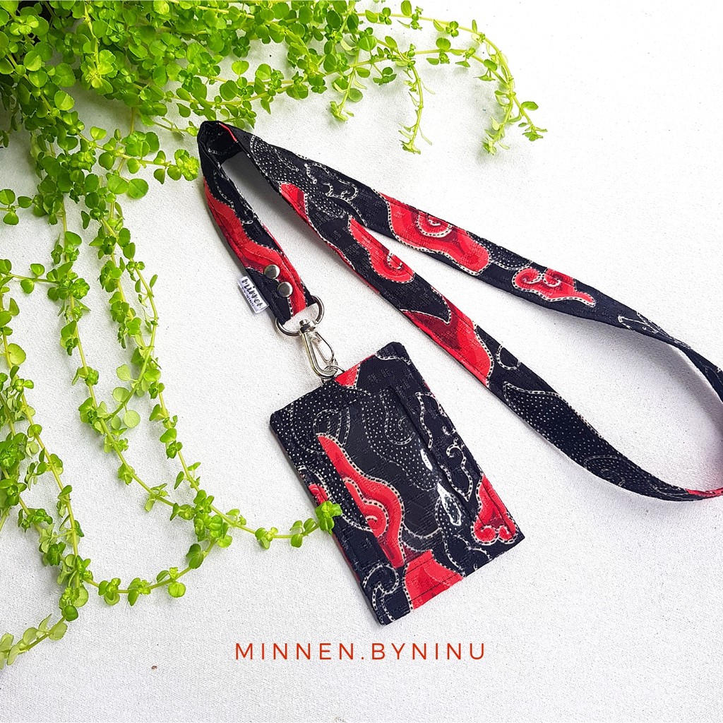 Jual ID Card Holder Batik One Face Lanyard Set BC 39 Shopee Indonesia