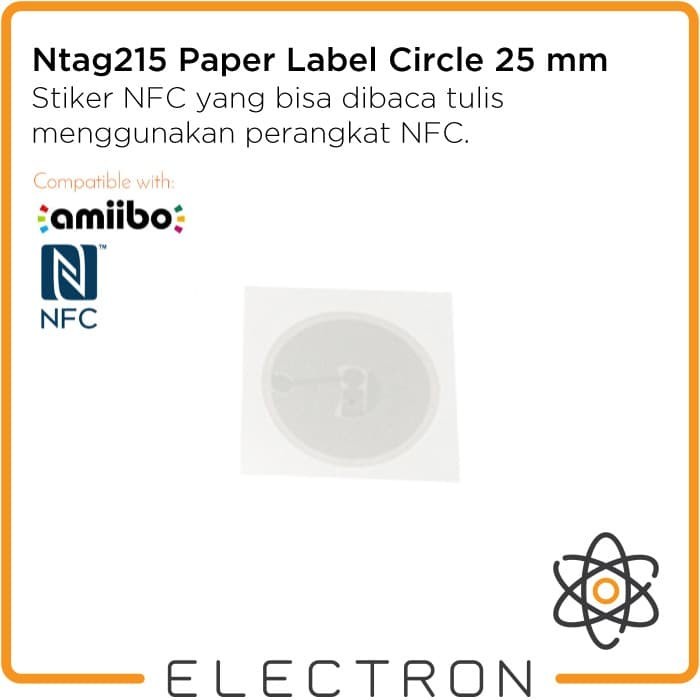 Jual Ntag215 Paper Label Circle 25 Mm Programmable NTag215 NFC 13 56