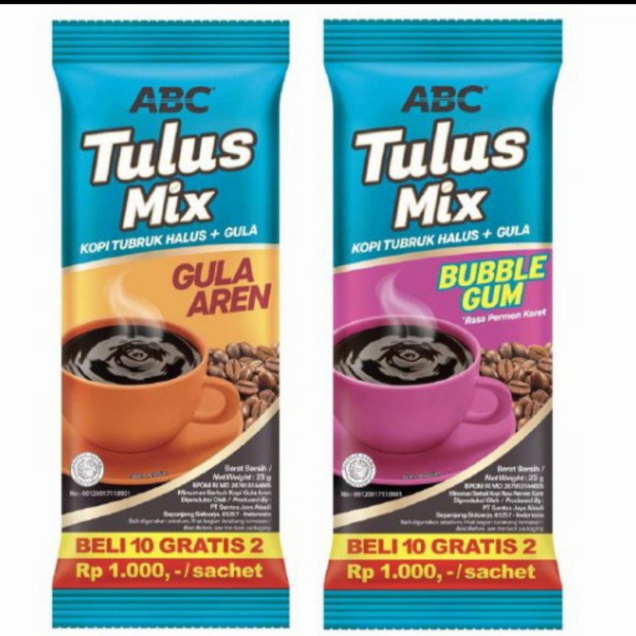 Jual KOPI ABC TULUS MIX GULA AREN KOPI ABC TULUS MIX BUBBLE GUM