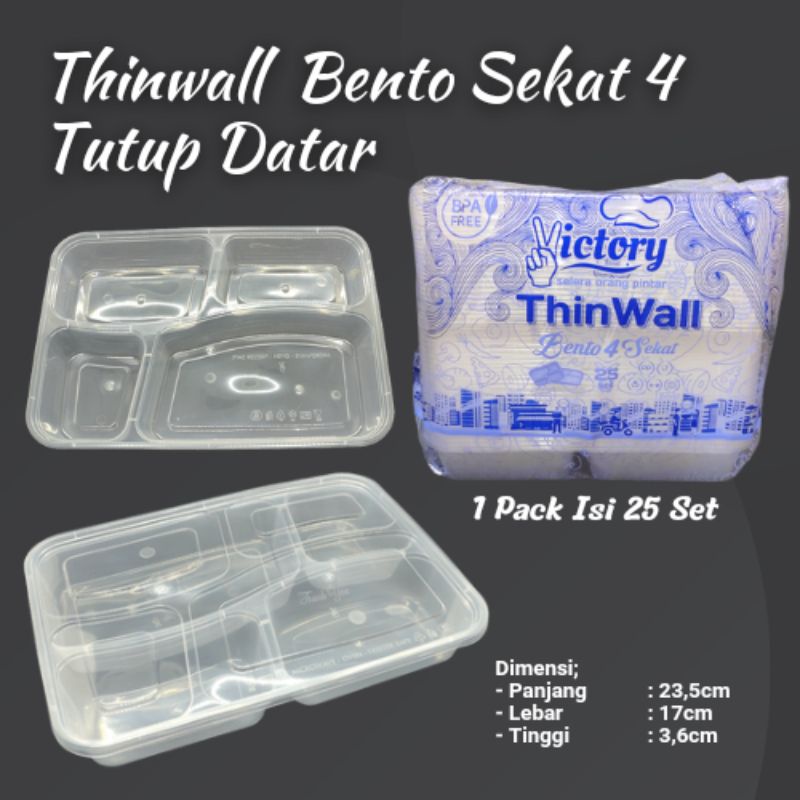 Jual Thinwall Bento Sekat Tray Kotak Bento Set Shopee Indonesia