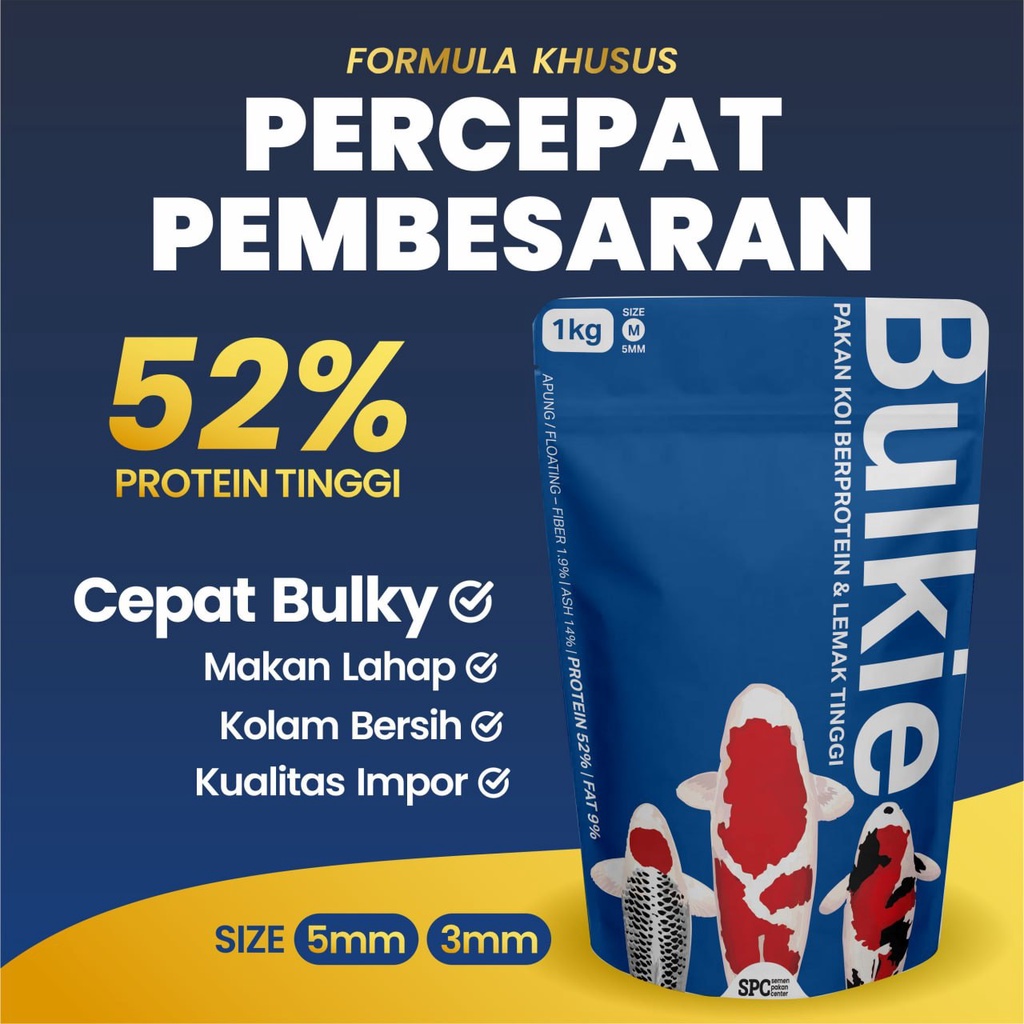 Jual Pelet Makanan Pakan Ikan Koi Bulkie Hi Grow 1KG 5mm Shopee Indonesia