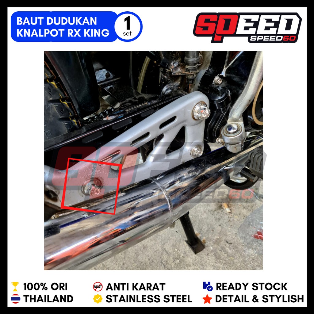 Jual Baut Dudukan Knalpot RX King Baut Probolt Stainless King Nut