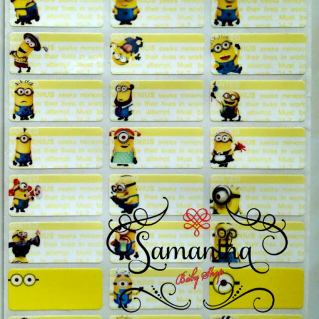 Jual Label Nama Waterproof Motif Minion Shopee Indonesia