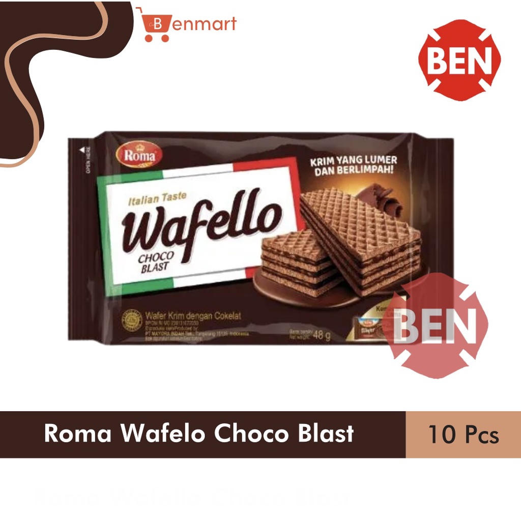 Jual Roma Wafello Choco Blast 1 Renceng 10 Pcs 37 5g 37 5gr 37 5 G Gr