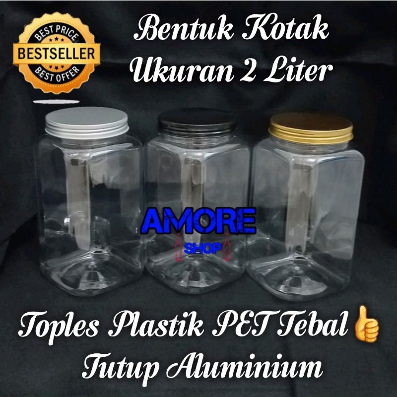 Jual Toples Plastik 2liter 2 Liter 2000ml Toples Cupang Tutup ALUMINIUM