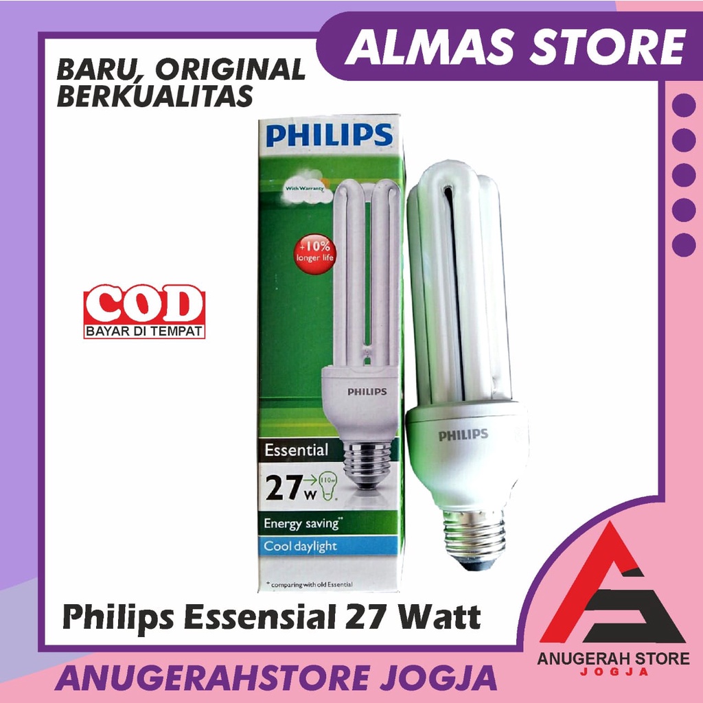 Jual Lampu Philips Essential W W Watt Watt Putih Lampu Jari