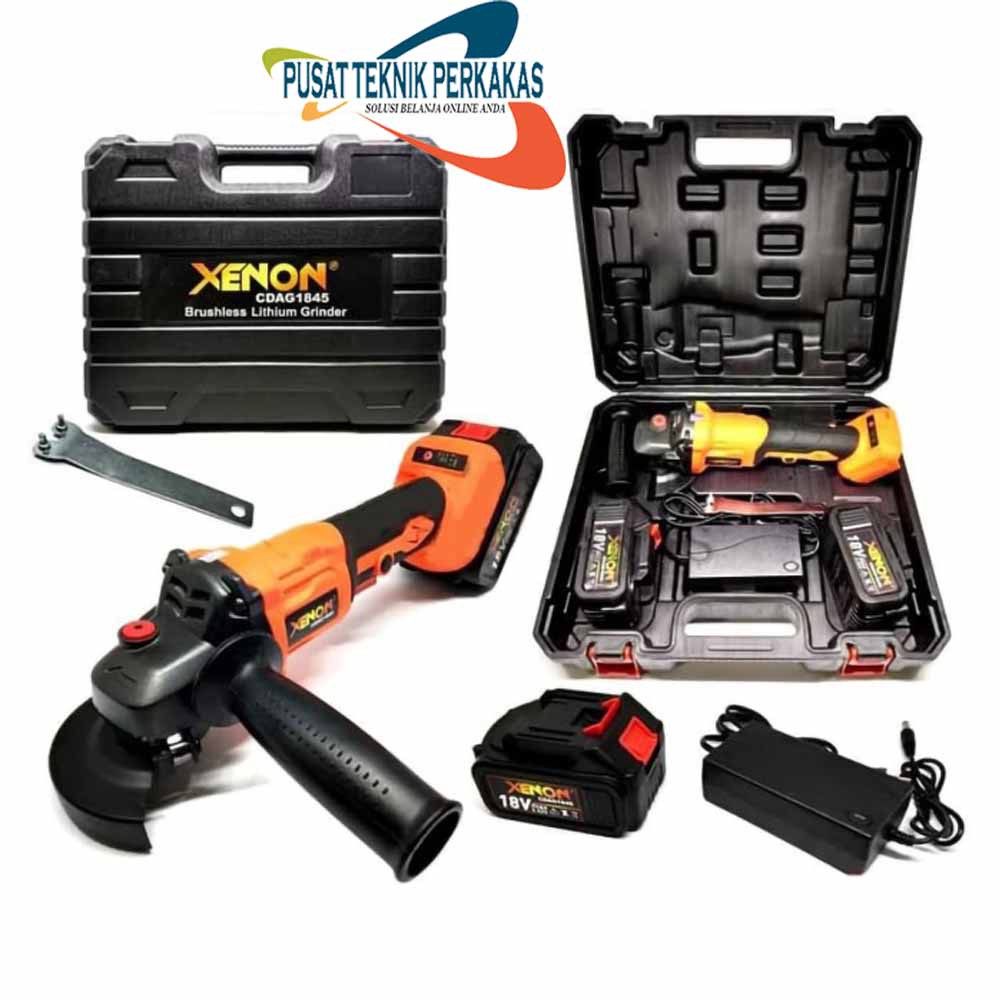 Jual Mesin Gerinda Tangan Batre Cordless Angle Grinder Xenon Shopee