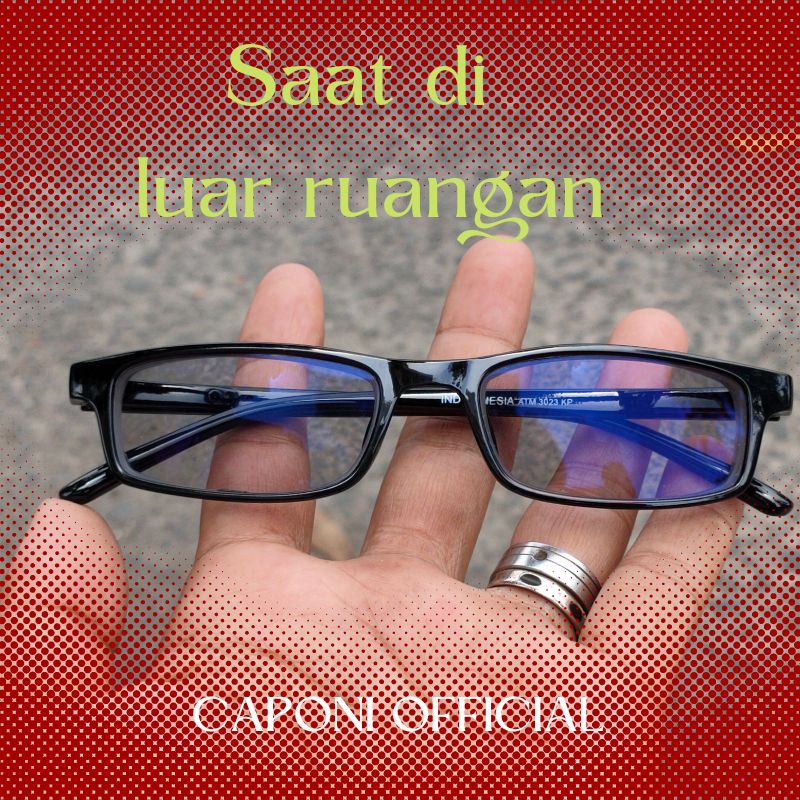 Jual Caponi Kacamata Minus Anti Radiasi Photocromic Pria Untuk Muka