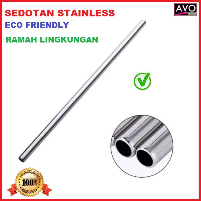 Jual Sedotan Stainless Lurus Ramah Lingkungan Steel Straw Metal Eco