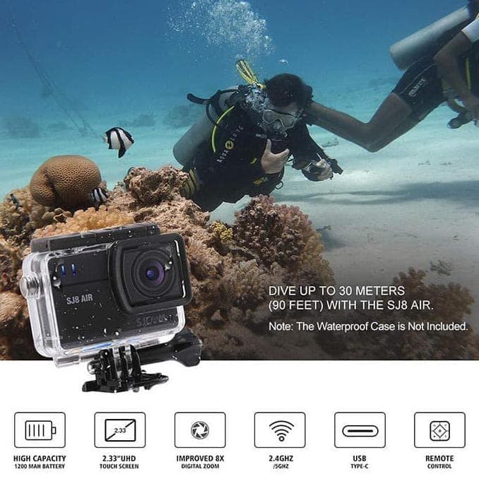 Jual Sjcam Sj Air Touchscreen Action Camera Black Shopee Indonesia