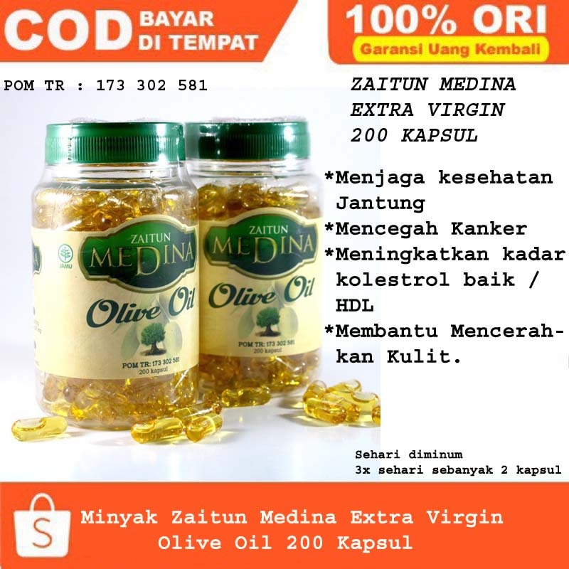 Jual Minyak Zaitun Medina Extra Virgin Olive Oil Kapsul Bebas