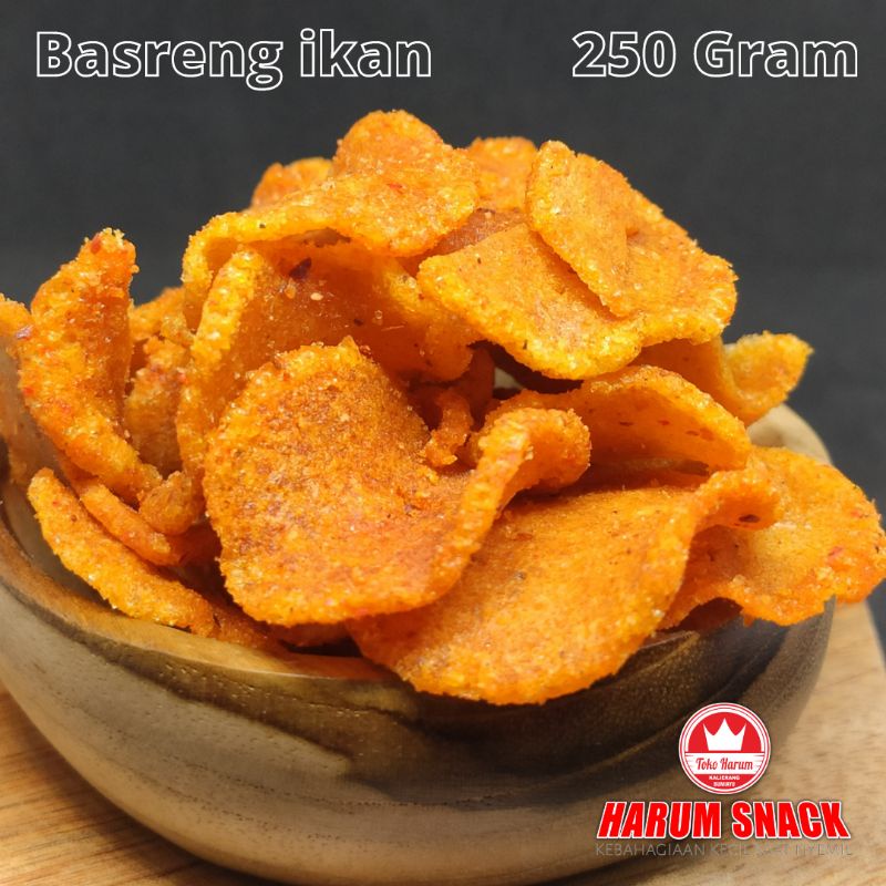 Jual BASRENG BULAT KECIL PEDAS 250 Gram Harum Snack Official BASO